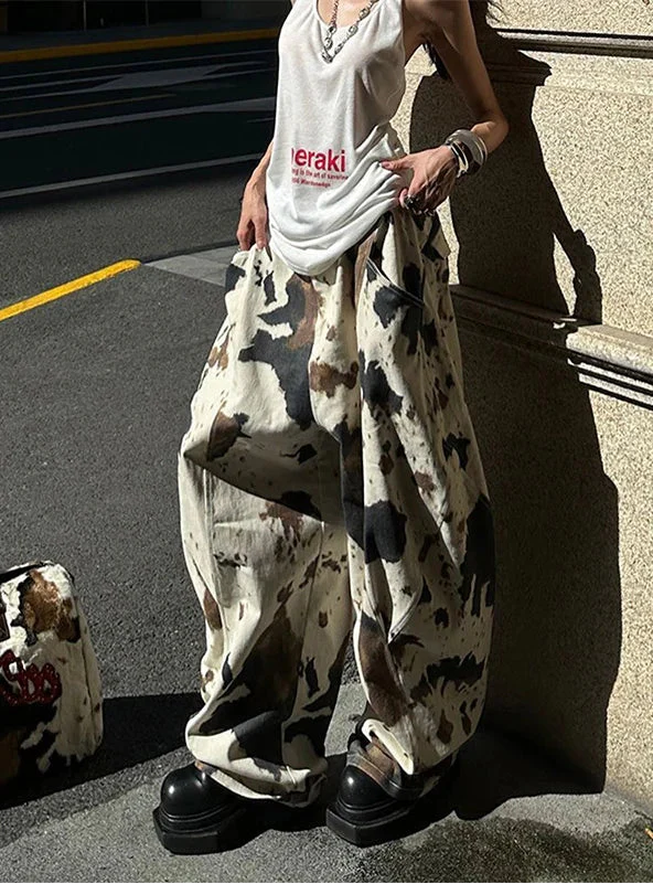 Cow Print Oversized Trousers