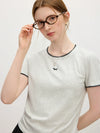 Sewn-Detail Shell Contrast Color Puppy T-Shirt