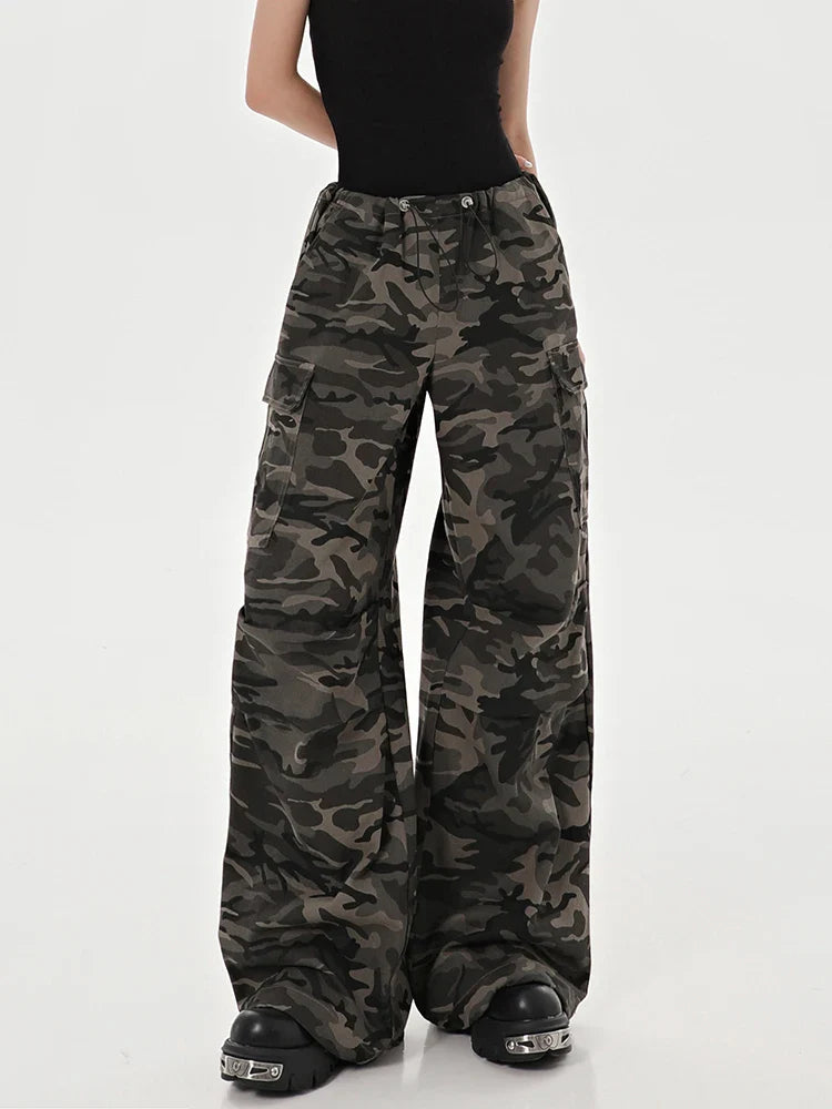 High-Rise Woodland Military Pants