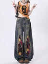 Western High Street Firework Beads Denim