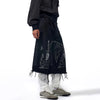 Original Stitched Tassel Burr Denim Shorts