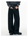 Plain Tone Classic Dark Relaxed Bell Leg Denim
