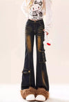 Heritage Mosaic Fringed High Waisted Denim