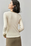 Cozy Collage-Cut Knit Long Sleeve T-Shirt