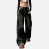 Durable Relaxed Mid Waist Bell Leg Denim