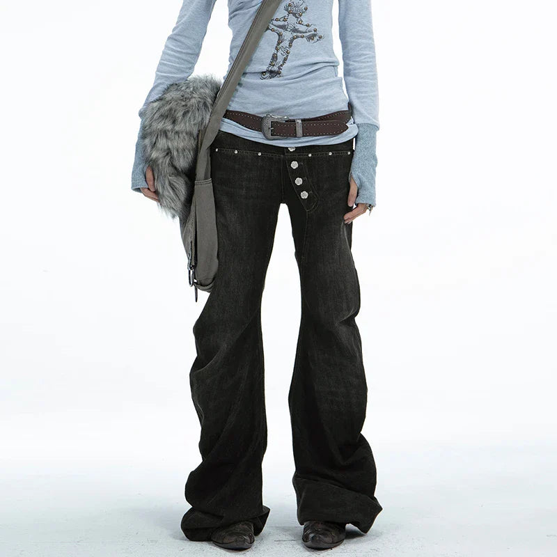 Tokyo Black Baggy Wide-Leg