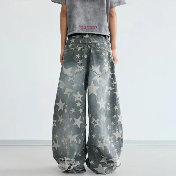 Stellar Printed Metro Bell Leg Denim alternatif görünüm