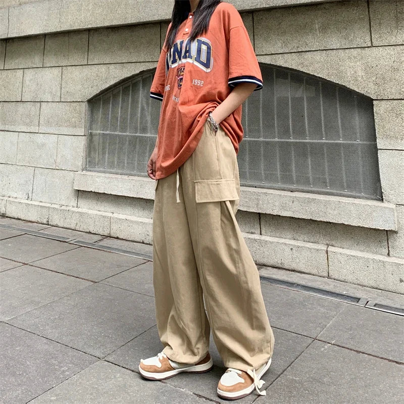 Comfortable Solid Wide Leg Street Pants