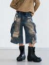 Timeless Casual Emo Utility Denim Shorts