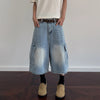 Style Meets Comfort Relaxed Straight Utility Denim Shorts