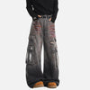 Western Style Paint Splash Denim Utility Denim