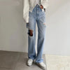 Chic High-Rise Torn Denim