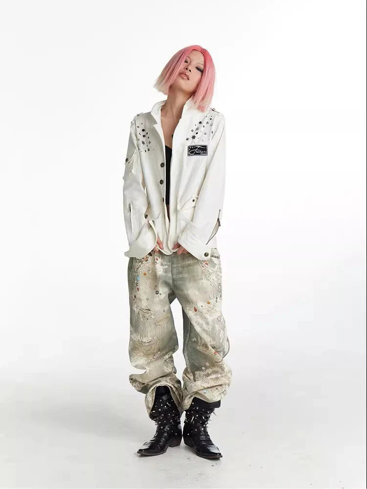 Classic Metro Rebel Graphic Print Relaxed Denim