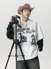 Turn-Of-Era Artwork Oversized Cotton T-Shirt