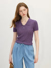 Translucent Heat-Wave Sport-Collar Women T-Shirt