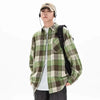 Mens Plaid Social Street Autumn Long Top