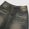 Y2K İspanyol Paça Jean Pantolon, model üzerinde — Navra Wear