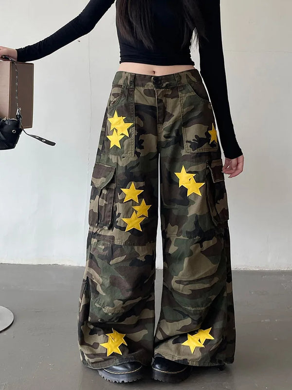 Star-Studded Relaxed Street Pants alternatif görünüm