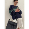 Time-Worn Letter Print Wide-Body Sweatshirt