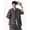 Mens Summer Plaid Oversized Casual Top