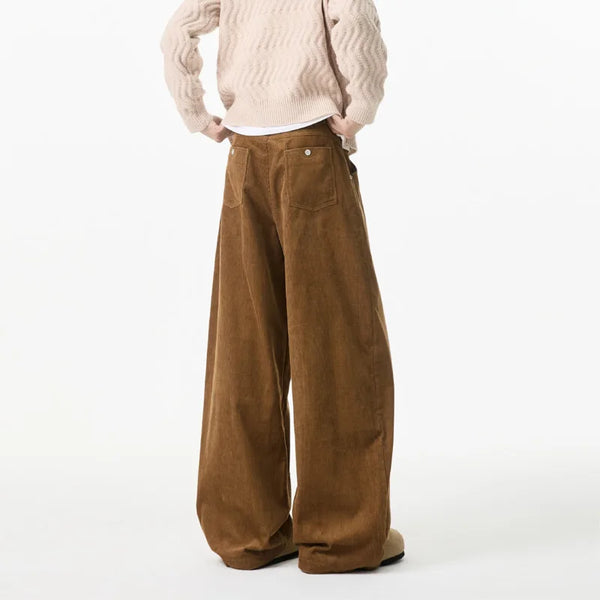 Oversized Cord Straight Trousers alternatif görünüm