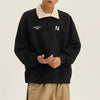 Nakışlı Kadife Peluş Sweatshirt, model üzerinde — Navra Wear