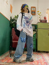 2000s Butterfly Print Relaxed Denim