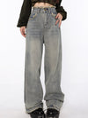 Raw Edge Washed Baggy Denim
