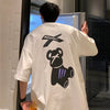 Grizzly Print Big-Silhouette Seoul-Style T-Shirt