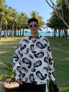 Digital Pixel Print Retro Street Shirt