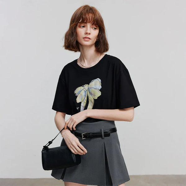 Women Easy-Wear Curated Short Sleeve Off-Duty T-Shirt