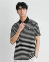 Men's Everyday Polished K-Wave Horizontal-Lines Sport-Collar T-Shirt