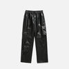 Windproof Stretch Waist Moto Leather Pants