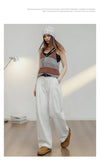 White Cotton Wide-Leg