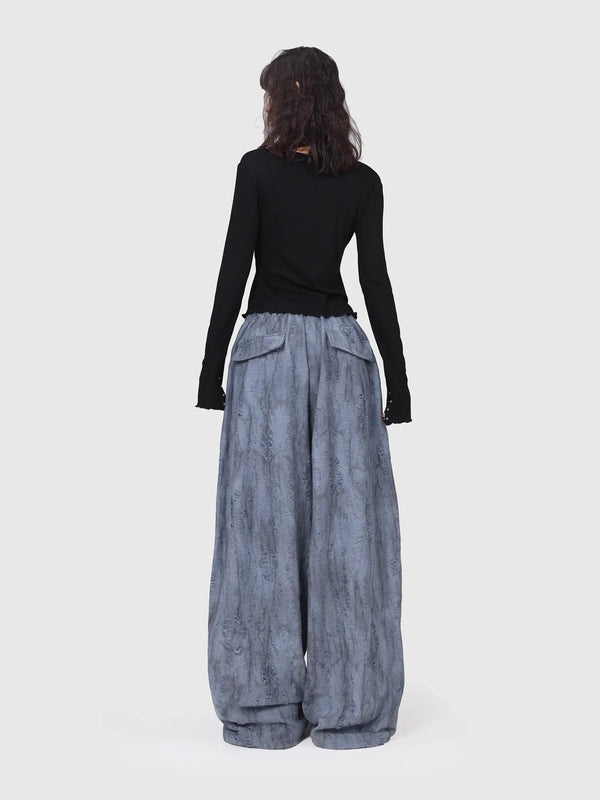 Smog Blue Ripped Jazz Trousers alternatif görünüm
