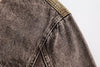 Contrast Stitch Mocha Denim Jacket