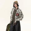 Mixed Check Panel Long Sleeve Shirt