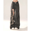 Heritage Black Cutting Torn High-Rise Denim