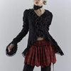 Gothic Noir Lace Flared Vintage Top