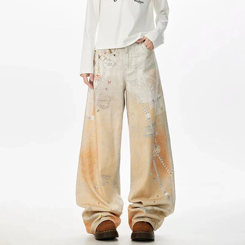 Field Vibe 3D Printed Classic Wide Denim