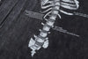 Warm Skeleton Print Distress-Washed Boxy-Fit Shadow-Print T-Shirt