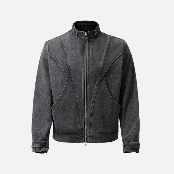 Essential Mosaic Multi-Pocket Denim Jacket alternatif görünüm