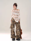 Snake Pattern Wide-Leg