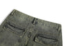 İspanyol Paça Mozaik Desenli Jean Pantolon, yan görünüm — Navra Wear