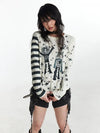 Obsidian Quilted Illustrated Long Sleeve T-Shirt