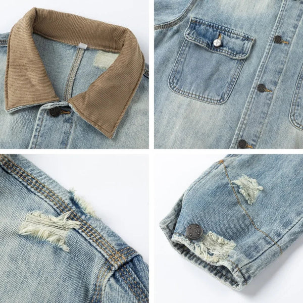 2000s Metro Premium Indigo Denim Jacket alternatif görünüm