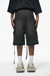 Zip-Up Relaxed Rinse Pocket Denim Shorts