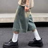 Western Style Urban Beat Wide Leg Denim Shorts
