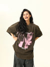 Irregular Print Old School Short-Sleeved T-Shirt