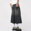 2000s Heritage Black Wide Leg Denim Shorts